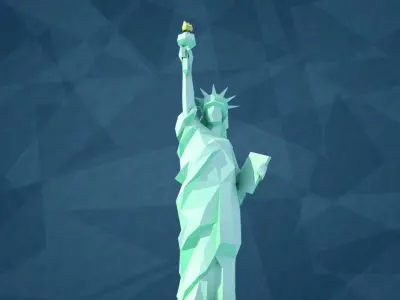 Statue of Liberty Low Poly Art Style Low-poly 3D model