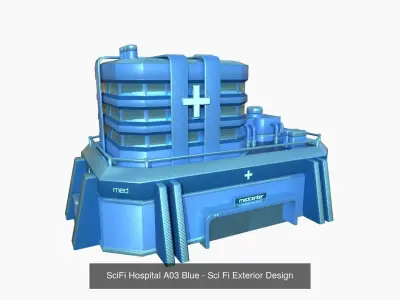 10 SciFi Hospitals A Collection - Sci Fi Exterior Design 3D Model Pack