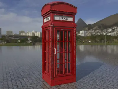 british phone cabin 3D model