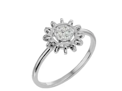 Light Minimalist Diamond Ring 3D print model 41