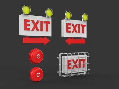 Exit sign 3D model