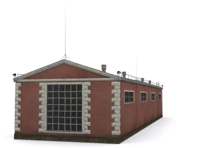 old factory floor Low-poly 3D model