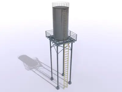Water Tanks Pack 1 Low-poly 3D model