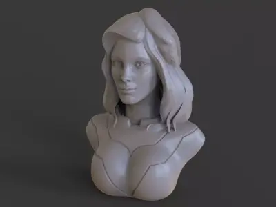 Steampunk Girl Bust 3D print model