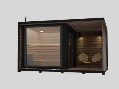 Small modular sauna bathouse 3D model 3D model