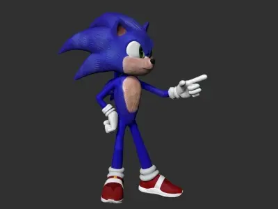 sonic cartoon Model  3D model