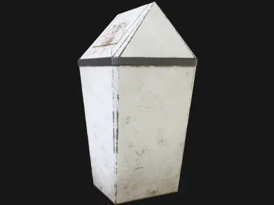 Industrial Trash Can Low-poly 3D model