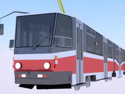 Stadler and KT8D5 trams 3D Model Pack