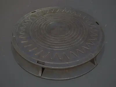Sewer Hatch v5 Low-poly 3D model