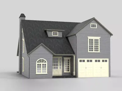 British House Design 04T2  Low-poly 3D model