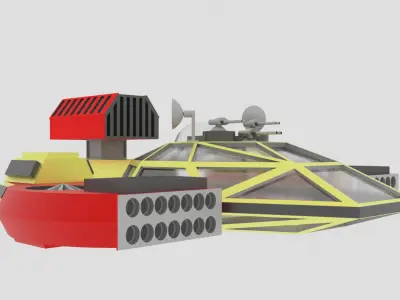 Jupiter - C Spaceship Low-poly 3D model