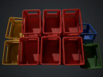 Plastic crate Low-poly 3D model