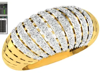 Light Weight Gold Diamond Rings - ring3 3D print model