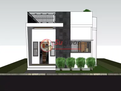 House 6x12m code 560 - Sketchup 3D model 3D model 3D model