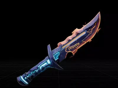 Futuristic Energy Dagger Sci Fi Cyberpunk Weapon Dagger Low-poly 3D model