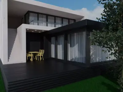 3D-Scene modern house with exterior Free 3D model