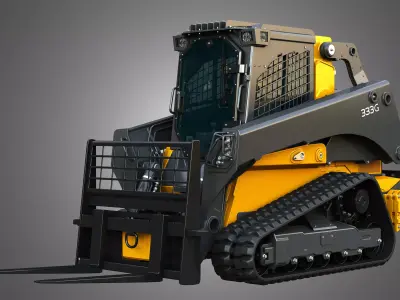 333G Compact Track Loader with Forestry Package - Pallet Fork 3D model