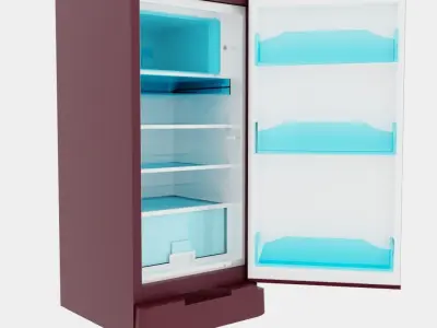 Single door Fridge Free 3D model