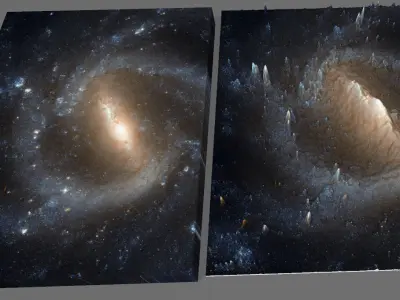 NGC 1073 deep sky object 3d software analysis 3D print model