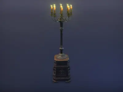 Chandelier floor standing  Low-poly 3D model Low-poly 3D model