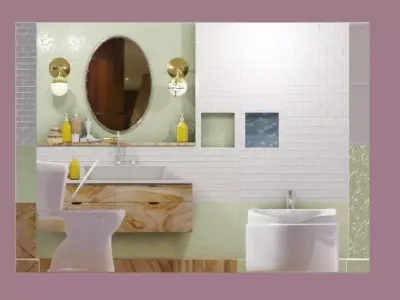 bathroom scene packed with models 3D model