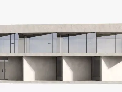 Showroom building Low-poly 3D model