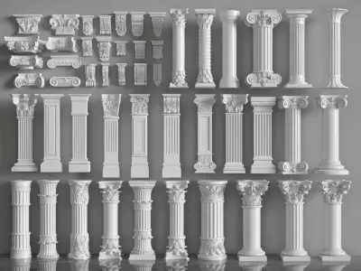 European-style plaster column 3D model