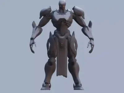 Black fighter robot 3D model