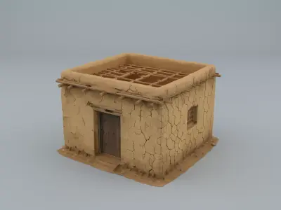 Traditional Arabic Adobe Mud House 3D model