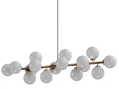  Glass Globes Linear Chandelier 3D model