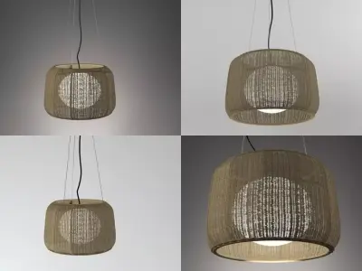 Fora four rattan hanging lamps 3D model