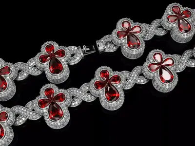 clover cross hiphop bracelet  3D print model