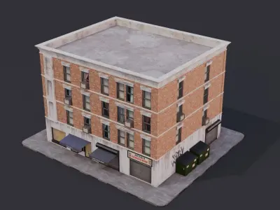 Building 02 Low-poly 3D model
