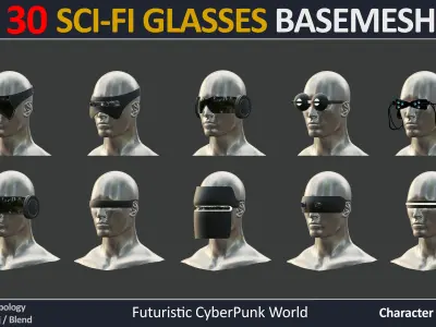 30 SCI-FI GLASSES BASEMESH vol8 3D model
