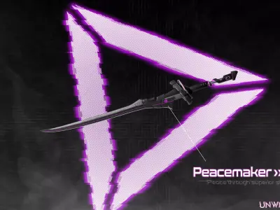 Cyberpunk katana - Peacemaker Low-poly 3D model