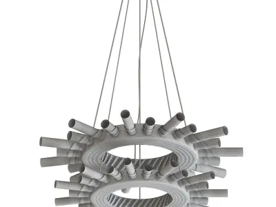 Majestic chandelier made of brass and glass 3D model