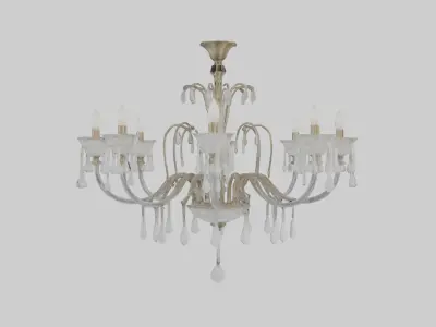 Glass chandelier model Low-poly 3D model