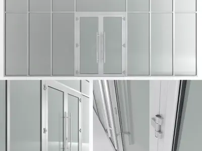 Glass fire doors and partitions Nayada Low-poly 3D model