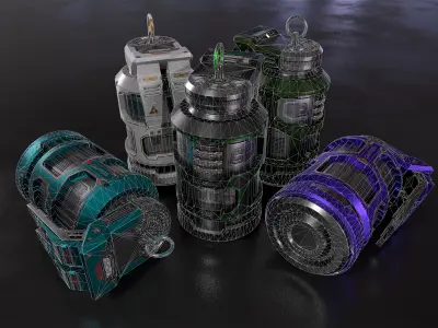 Sci-fi Grenade Low-poly 3D model
