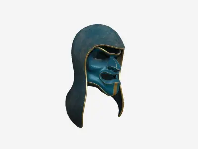 Assassin Mask A08 Blue Gold - Character Design Fashion Low-poly 3D model