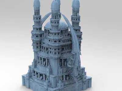 Evil Vizier Tower with Alien Pillar ruins  3D model