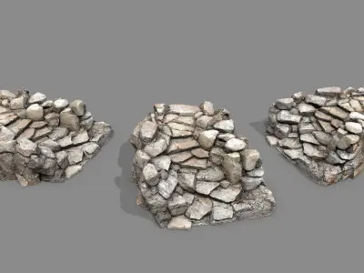 Old Rock Stairs Low-poly 3D model purchase