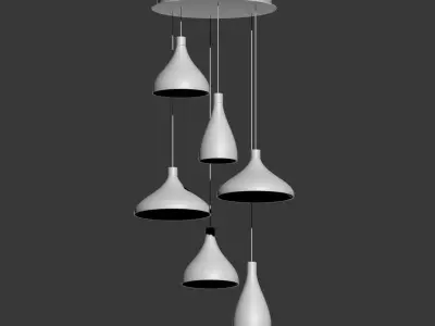 well Chandelier 6 Black and White Pablodesigns 3D model