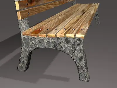 Park bench 3D model 6