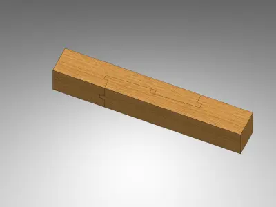 Kanawa Tsuki - Classical Japanese Wood Joint  Free 3D model