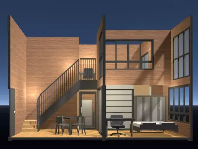 Apartment room in section cut 25-67 3D model