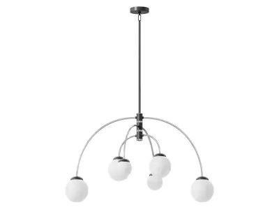 Everard 6 Light Metal Dimmable Chandelier 3D model