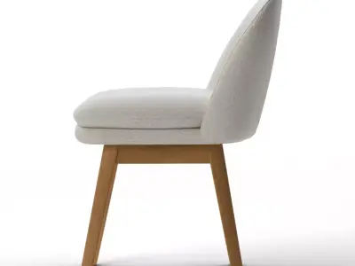 Wayne Dining Chair Boucle White Blonde Low-poly 3D model