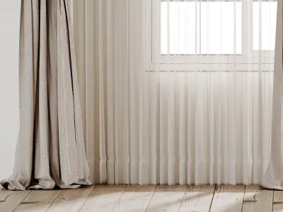  Curtain A1 Low-poly 3D model