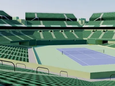 Tennis Center at Crandon Park - Miami Low-poly 3D model